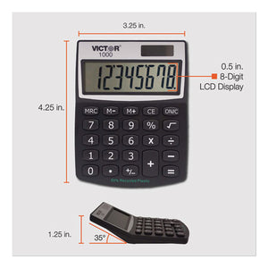 Victor® wholesale. 1000 Minidesk Calculator, Solar-battery, 8-digit Lcd. HSD Wholesale: Janitorial Supplies, Breakroom Supplies, Office Supplies.