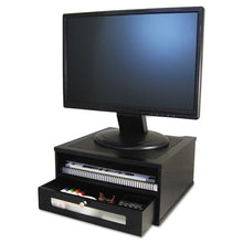 Load image into Gallery viewer, Victor® wholesale. Midnight Black Collection Monitor Riser, 13&quot; X 13&quot; X 6.5&quot;, Black, Supports 50 Lbs. HSD Wholesale: Janitorial Supplies, Breakroom Supplies, Office Supplies.