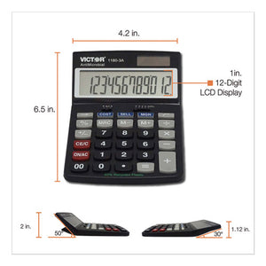 Victor® wholesale. 1180-3a Antimicrobial Desktop Calculator, 12-digit Lcd. HSD Wholesale: Janitorial Supplies, Breakroom Supplies, Office Supplies.