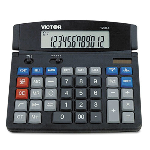 Victor® wholesale. 1200-4 Business Desktop Calculator, 12-digit Lcd. HSD Wholesale: Janitorial Supplies, Breakroom Supplies, Office Supplies.