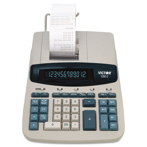 Victor® wholesale. 1260-3 Two-color Heavy-duty Printing Calculator, Black-red Print, 4.6 Lines-sec. HSD Wholesale: Janitorial Supplies, Breakroom Supplies, Office Supplies.
