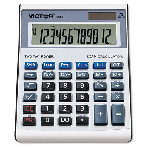 Victor® wholesale. 6500 Executive Desktop Loan Calculator, 12-digit Lcd. HSD Wholesale: Janitorial Supplies, Breakroom Supplies, Office Supplies.