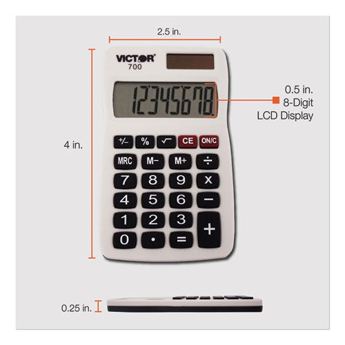 Victor® wholesale. 700 Pocket Calculator, 8-digit Lcd. HSD Wholesale: Janitorial Supplies, Breakroom Supplies, Office Supplies.