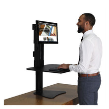 Load image into Gallery viewer, Victor® wholesale. High Rise Standing Desk Workstation, 28&quot; X 23&quot; X 10.5&quot; To 15.5&quot;, Black. HSD Wholesale: Janitorial Supplies, Breakroom Supplies, Office Supplies.