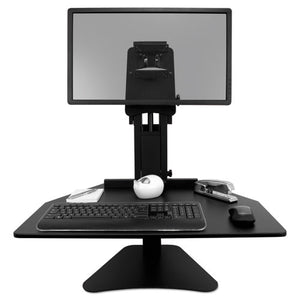 Victor® wholesale. High Rise Standing Desk Workstation, 28" X 23" X 10.5" To 15.5", Black. HSD Wholesale: Janitorial Supplies, Breakroom Supplies, Office Supplies.