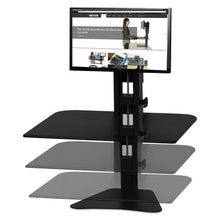 Load image into Gallery viewer, Victor® wholesale. High Rise Standing Desk Workstation, 28&quot; X 23&quot; X 10.5&quot; To 15.5&quot;, Black. HSD Wholesale: Janitorial Supplies, Breakroom Supplies, Office Supplies.