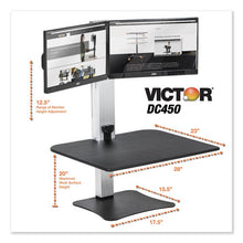 Load image into Gallery viewer, Victor® wholesale. High Rise Electric Dual Monitor Standing Desk Workstation, 28&quot; X 23&quot; X 20.25&quot;, Black-aluminum. HSD Wholesale: Janitorial Supplies, Breakroom Supplies, Office Supplies.