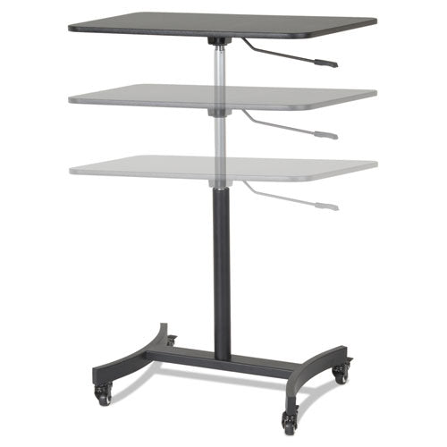 Victor® wholesale. Dc500 High Rise Collection Mobile Adjustable Standing Desk, 30.75" X 22" X 29" To 44", Black. HSD Wholesale: Janitorial Supplies, Breakroom Supplies, Office Supplies.