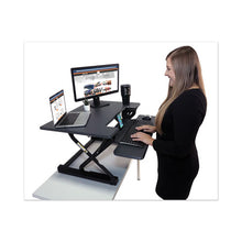 Load image into Gallery viewer, Victor® wholesale. High Rise Height Adjustable Standing Desk With Keyboard Tray, 31&quot; X 31.25&quot; X 5.25&quot; To 20&quot;, Gray-black. HSD Wholesale: Janitorial Supplies, Breakroom Supplies, Office Supplies.