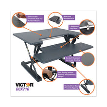 Load image into Gallery viewer, Victor® wholesale. High Rise Height Adjustable Standing Desk With Keyboard Tray, 31&quot; X 31.25&quot; X 5.25&quot; To 20&quot;, Gray-black. HSD Wholesale: Janitorial Supplies, Breakroom Supplies, Office Supplies.