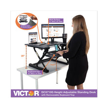 Load image into Gallery viewer, Victor® wholesale. High Rise Height Adjustable Standing Desk With Keyboard Tray, 31&quot; X 31.25&quot; X 5.25&quot; To 20&quot;, Gray-black. HSD Wholesale: Janitorial Supplies, Breakroom Supplies, Office Supplies.