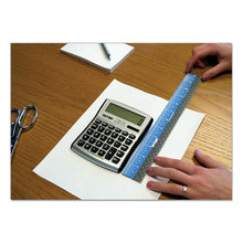 Load image into Gallery viewer, Victor® wholesale. Easy Read Stainless Steel Ruler, Standard-metric, 12&quot;, Blue. HSD Wholesale: Janitorial Supplies, Breakroom Supplies, Office Supplies.