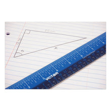 Load image into Gallery viewer, Victor® wholesale. Easy Read Stainless Steel Ruler, Standard-metric, 12&quot;, Blue. HSD Wholesale: Janitorial Supplies, Breakroom Supplies, Office Supplies.