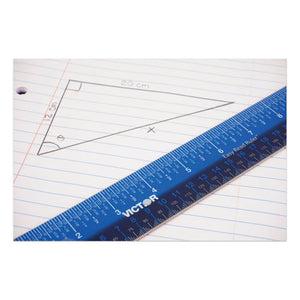 Victor® wholesale. Easy Read Stainless Steel Ruler, Standard-metric, 12", Blue. HSD Wholesale: Janitorial Supplies, Breakroom Supplies, Office Supplies.