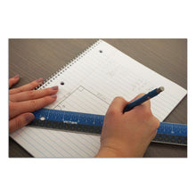 Load image into Gallery viewer, Victor® wholesale. Easy Read Stainless Steel Ruler, Standard-metric, 12&quot;, Blue. HSD Wholesale: Janitorial Supplies, Breakroom Supplies, Office Supplies.