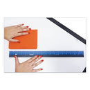 Victor® wholesale. Easy Read Stainless Steel Ruler, Standard-metric, 18", Blue. HSD Wholesale: Janitorial Supplies, Breakroom Supplies, Office Supplies.