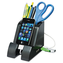 Load image into Gallery viewer, Victor® wholesale. Smart Charge Pencil Cup With Usb Charging Hub, Black. HSD Wholesale: Janitorial Supplies, Breakroom Supplies, Office Supplies.