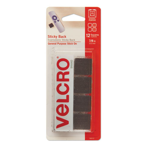 VELCRO® Brand wholesale. Sticky-back Fasteners, Removable Adhesive, 0.88" X 0.88", Black, 12-pack. HSD Wholesale: Janitorial Supplies, Breakroom Supplies, Office Supplies.