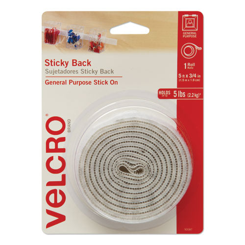 VELCRO® Brand wholesale. Sticky-back Fasteners With Dispenser, Removable Adhesive, 0.75" X 5 Ft, White. HSD Wholesale: Janitorial Supplies, Breakroom Supplies, Office Supplies.