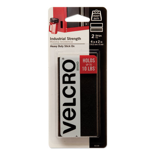 VELCRO® Brand wholesale. Industrial-strength Heavy-duty Fasteners, 2" X 4", Black, 2-pack. HSD Wholesale: Janitorial Supplies, Breakroom Supplies, Office Supplies.