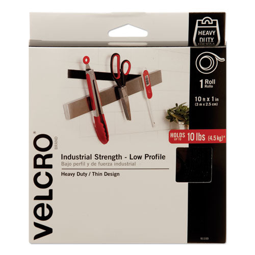 VELCRO® Brand wholesale. Low-profile Industrial-strength Heavy-duty Fasteners, 1" X 10 Ft, Black. HSD Wholesale: Janitorial Supplies, Breakroom Supplies, Office Supplies.