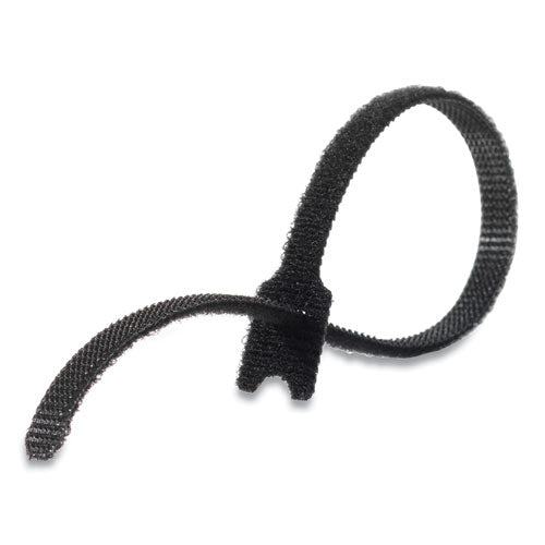 VELCRO® Brand wholesale. One-wrap Pre-cut Thin Ties, 0.25" X 8", Black, 25-pack. HSD Wholesale: Janitorial Supplies, Breakroom Supplies, Office Supplies.