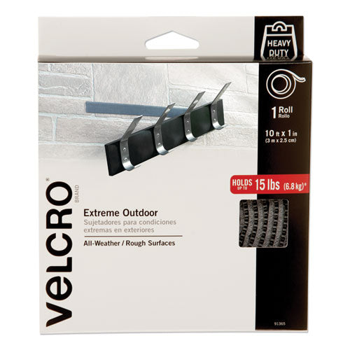 VELCRO® Brand wholesale. Heavy-duty Fasteners, Extreme Outdoor Performance, 1" X 10 Ft, Titanium. HSD Wholesale: Janitorial Supplies, Breakroom Supplies, Office Supplies.