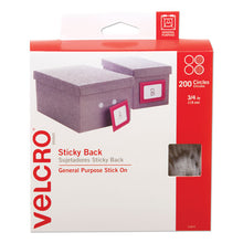 Load image into Gallery viewer, VELCRO® Brand wholesale. Sticky-back Fasteners, Removable Adhesive, 0.75&quot; Dia, White, 200-box. HSD Wholesale: Janitorial Supplies, Breakroom Supplies, Office Supplies.