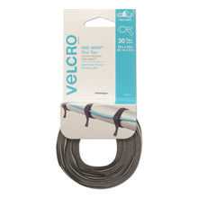 Load image into Gallery viewer, VELCRO® Brand wholesale. One-wrap Pre-cut Thin Ties, 0.5&quot; X 15&quot;, Black-gray, 30-pack. HSD Wholesale: Janitorial Supplies, Breakroom Supplies, Office Supplies.