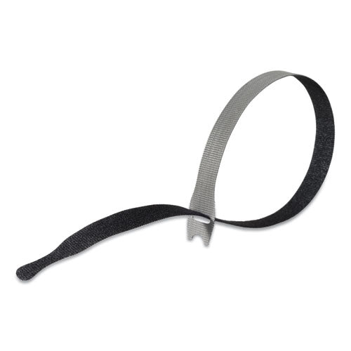 VELCRO® Brand wholesale. One-wrap Pre-cut Thin Ties, 0.5" X 15", Black-gray, 30-pack. HSD Wholesale: Janitorial Supplies, Breakroom Supplies, Office Supplies.