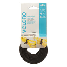 Load image into Gallery viewer, VELCRO® Brand wholesale. One-wrap Pre-cut Thin Ties, 0.5&quot; X 8&quot;, Black, 50-pack. HSD Wholesale: Janitorial Supplies, Breakroom Supplies, Office Supplies.