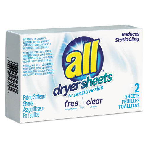 All® wholesale. Free Clear Vend Pack Dryer Sheets, Fragrance Free, 2 Sheets-box, 100 Box-carton. HSD Wholesale: Janitorial Supplies, Breakroom Supplies, Office Supplies.