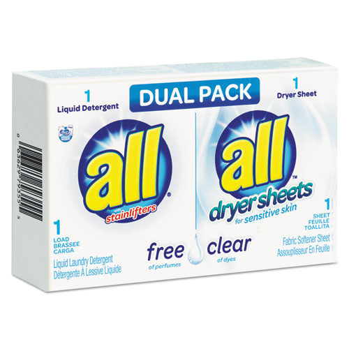 All® wholesale. Free Clear He Liquid Laundry Detergent-dryer Sheet Dual Vend Pack, 100-ctn. HSD Wholesale: Janitorial Supplies, Breakroom Supplies, Office Supplies.