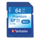 Verbatim® wholesale. 64gb Premium Sdxc Memory Card, Uhs-i V10 U1 Class 10, Up To 90mb-s Read Speed. HSD Wholesale: Janitorial Supplies, Breakroom Supplies, Office Supplies.