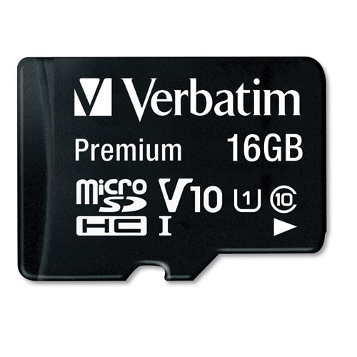 Verbatim® wholesale. 16gb Premium Microsdhc Memory Card With Adapter, Up To 80mb-s Read Speed. HSD Wholesale: Janitorial Supplies, Breakroom Supplies, Office Supplies.