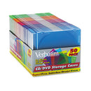 Verbatim® wholesale. Cd-dvd Slim Case, Assorted Colors, 50-pack. HSD Wholesale: Janitorial Supplies, Breakroom Supplies, Office Supplies.