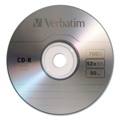 Verbatim® wholesale. Cd-r Discs, 700mb-80min, 52x, Spindle, Silver, 100-pack. HSD Wholesale: Janitorial Supplies, Breakroom Supplies, Office Supplies.