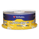 Verbatim® wholesale. Dvd+rw Discs, 4.7gb, 4x, Spindle, 30-pack. HSD Wholesale: Janitorial Supplies, Breakroom Supplies, Office Supplies.