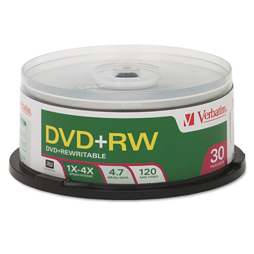 Verbatim® wholesale. Dvd+rw Discs, 4.7gb, 4x, Spindle, 30-pack. HSD Wholesale: Janitorial Supplies, Breakroom Supplies, Office Supplies.