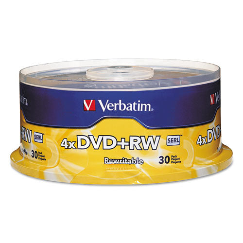 Verbatim® wholesale. Dvd+rw Discs, 4.7gb, 4x, Spindle, 30-pack. HSD Wholesale: Janitorial Supplies, Breakroom Supplies, Office Supplies.