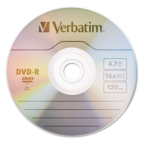 Verbatim® wholesale. Dvd-r Discs, 4.7gb, 16x, Spindle, Silver, 100-pack. HSD Wholesale: Janitorial Supplies, Breakroom Supplies, Office Supplies.