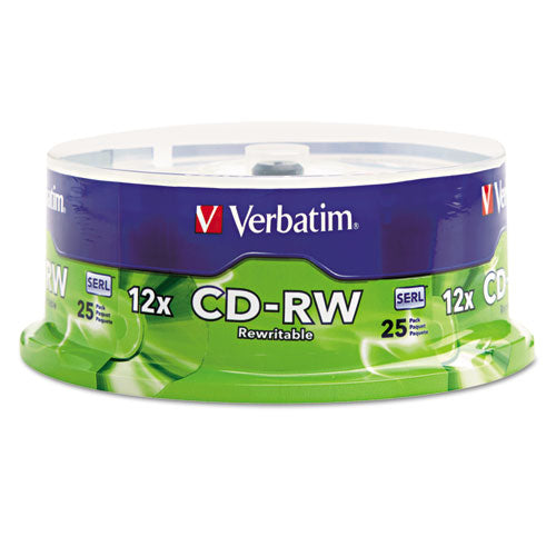 Verbatim® wholesale. Cd-rw Discs, 700mb-80min, 4x-12x, Spindle, 25-pk. HSD Wholesale: Janitorial Supplies, Breakroom Supplies, Office Supplies.