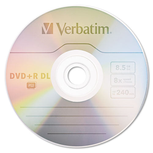 Verbatim® wholesale. Dual-layer Dvd+r Discs, 8.5gb, 8x, W-jewel Cases, 5-pack, Silver. HSD Wholesale: Janitorial Supplies, Breakroom Supplies, Office Supplies.