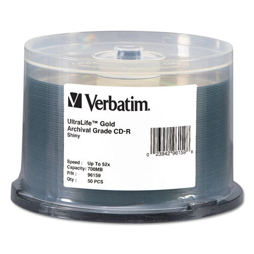 Verbatim® wholesale. Ultralife Gold Archival Grade Cd-r W-branded Surface 700mb 52x, 50-pk Spindle. HSD Wholesale: Janitorial Supplies, Breakroom Supplies, Office Supplies.