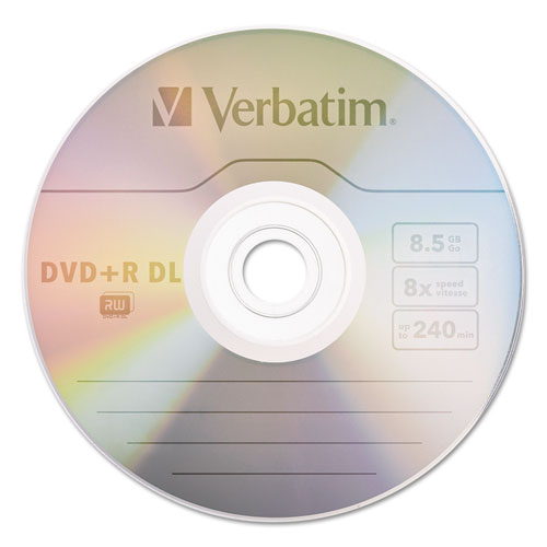 Verbatim® wholesale. Dual-layer Dvd+r Discs, 8.5gb, 8x, Spindle, 30-pk, Silver. HSD Wholesale: Janitorial Supplies, Breakroom Supplies, Office Supplies.
