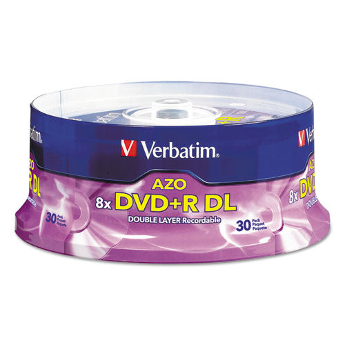Verbatim® wholesale. Dual-layer Dvd+r Discs, 8.5gb, 8x, Spindle, 30-pk, Silver. HSD Wholesale: Janitorial Supplies, Breakroom Supplies, Office Supplies.