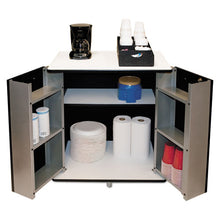 Load image into Gallery viewer, Vertiflex® wholesale. Refreshment Stand, Two-shelf, 29.5w X 21d X 33h, Black-white. HSD Wholesale: Janitorial Supplies, Breakroom Supplies, Office Supplies.