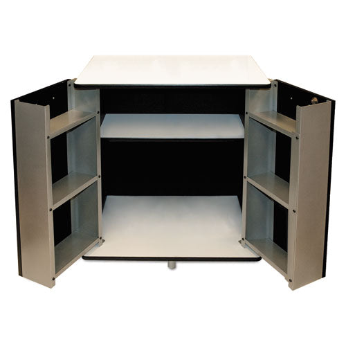 Vertiflex® wholesale. Refreshment Stand, Two-shelf, 29.5w X 21d X 33h, Black-white. HSD Wholesale: Janitorial Supplies, Breakroom Supplies, Office Supplies.
