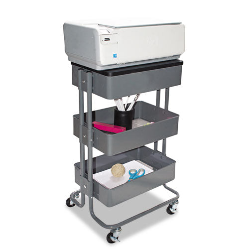 Vertiflex® wholesale. Adjustable Multi-use Storage Cart And Stand-up Workstation, 15.25" X 11" X 18.5" To 39", Gray. HSD Wholesale: Janitorial Supplies, Breakroom Supplies, Office Supplies.