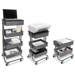 Vertiflex® wholesale. Adjustable Multi-use Storage Cart And Stand-up Workstation, 15.25" X 11" X 18.5" To 39", Gray. HSD Wholesale: Janitorial Supplies, Breakroom Supplies, Office Supplies.